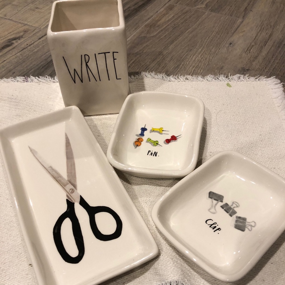 3pc  Rae Dunn desk set.